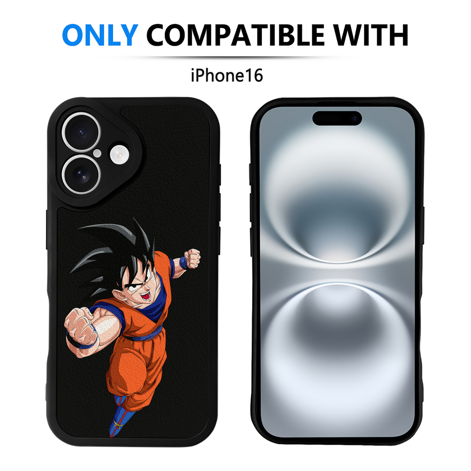 （画像用） ドラゴンボール 孫悟空（そん ごくう）Son Goku カカロット DRAGON BALL Kakarotto 【iPhone 16シリーズ対応】シリコンスマホケース（レザー調） 材質：シリコン
